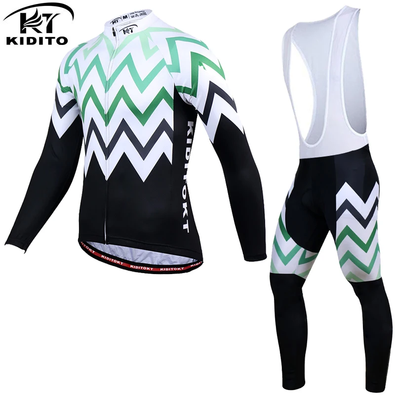 KIDITOKT одежда для велоспорта с длинным рукавом MTB велосипедная Джерси Набор