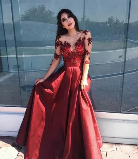 Женское вечернее платье с круглым вырезом, длинное кружевное платье-трапеция с рукавом до локтя и аппликацией, в стиле Саудовской Аравии, винно-красного цвета, 2020 
Женское вечернее платье с круглым вырезом, длинное кружевное платье-трапеция с рукавом до локтя и аппликацией, в стиле Саудовской Аравии, винно-красного цвета, 2020