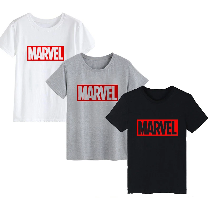 Женская футболка с коротким рукавом MARVEL хлопковая Повседневная надпись большие