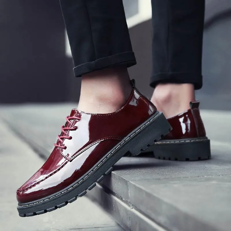Dress Shoes For Men Classic Platform Italian Leather Shoes Men Casual Patent Leather Lace Up Formal Wedding Dress Oxfords 2019
Dress Shoes For Men Classic Platform Italian Leather Shoes Men Casual Patent Leather Lace Up Formal Wedding Dress Oxfords 2019