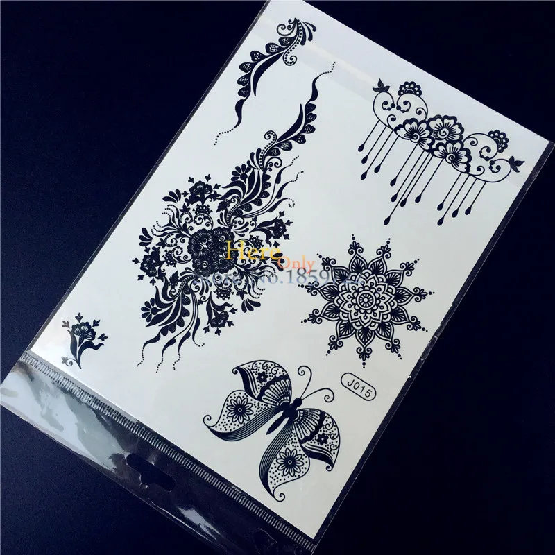 1PC Exquisite Body Decals Flash Temporary Tattoo Stickers HBJ015 Black Henna Indian Flower Butterfly Pendant Waterproof Tattoos
1PC Exquisite Body Decals Flash Temporary Tattoo Stickers HBJ015 Black Henna Indian Flower Butterfly Pendant Waterproof Tattoos