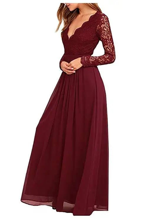 U-SWEAR 2020 Elegant Long Sleeves Bridesmaid Dresses V-Neck Lace Chiffion Purple Dress Wedding Party Gowns Cheap Plus Size
U-SWEAR 2020 Elegant Long Sleeves Bridesmaid Dresses V-Neck Lace Chiffion Purple Dress Wedding Party Gowns Cheap Plus Size