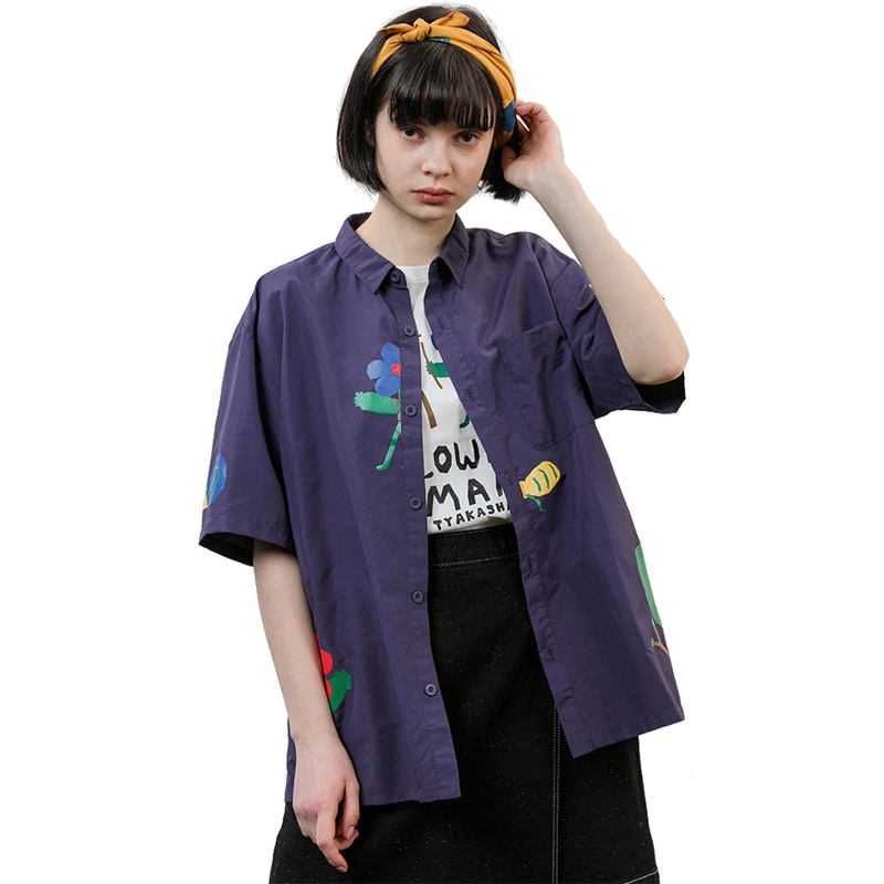 Женская свободная рубашка с коротким рукавом, Оригинальная дизайнерская блузка из хлопка с принтом веганских цветов и пчелы, лето 2019
Женская свободная рубашка с коротким рукавом, Оригинальная дизайнерская блузка из хлопка с принтом веганских цветов и пчелы, лето 2019