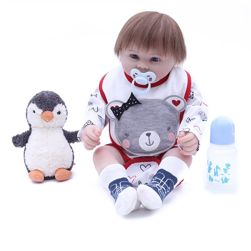 New 48cm Silicone Reborn Dolls Lifelike Baby Boys Newborn Fashion Doll with penguin doll Christmas Gift New Year Gift DOLLMAI
New 48cm Silicone Reborn Dolls Lifelike Baby Boys Newborn Fashion Doll with penguin doll Christmas Gift New Year Gift DOLLMAI