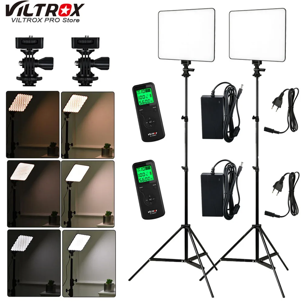 VILTROX 2x VL-200 Ultra Thin Dimmable Bi-color LED Video Light Kit / 3300K-5600K CRI 95 + 2x Light Stand + 2x AC adapter
VILTROX 2x VL-200 Ultra Thin Dimmable Bi-color LED Video Light Kit / 3300K-5600K CRI 95 + 2x Light Stand + 2x AC adapter