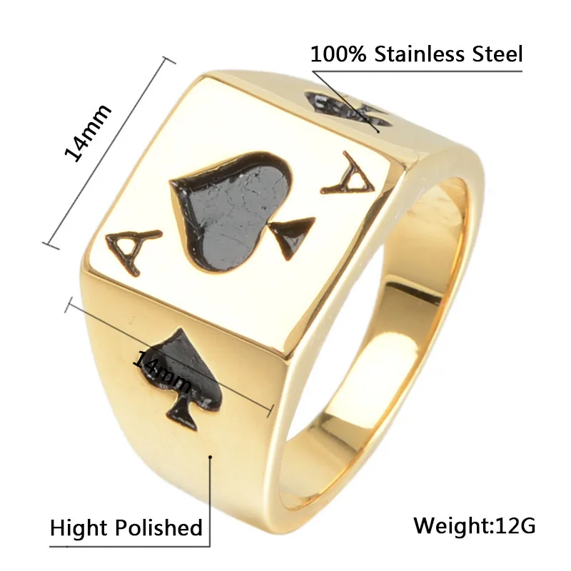 HIP Hop Micro Pave Iced Out Bling Big Square Spades Poker IP Plating Gold Color Stainless Steel Rings for Men Jewelry
HIP Hop Micro Pave Iced Out Bling Big Square Spades Poker IP Plating Gold Color Stainless Steel Rings for Men Jewelry