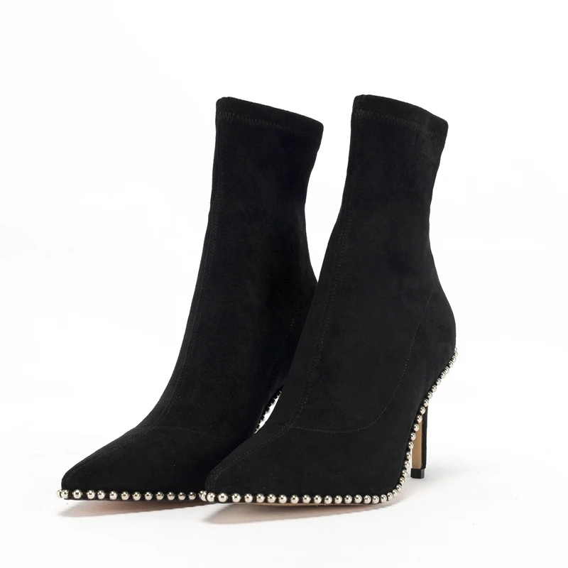 ENMAYER Top quality women kid suede solid pointed toe slip-on ankle boots lady thin heel fashion boots ZYL769
ENMAYER Top quality women kid suede solid pointed toe slip-on ankle boots lady thin heel fashion boots ZYL769