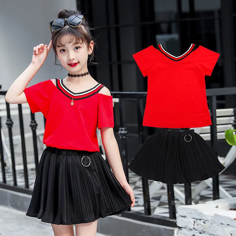 Girls Clothes 10 12 Overall Suit Summer Teenager Girls V-neck Stripe Tops and Chiffon Skirt Two-piece Kids Children Clothing Set
Girls Clothes 10 12 Overall Suit Summer Teenager Girls V-neck Stripe Tops and Chiffon Skirt Two-piece Kids Children Clothing Set