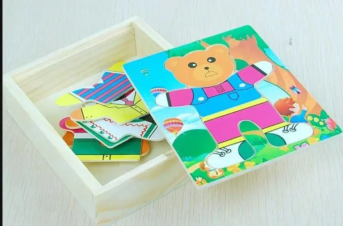 Exempt postage, bear the garment puzzle, baby educational toys, wooden puzzles, children's wooden toys, toys wholesale
Exempt postage, bear the garment puzzle, baby educational toys, wooden puzzles, children's wooden toys, toys wholesale