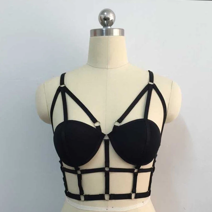women black Harness cage bra Gothic Harajuku sexy lingerie Caged Back Bra Bralet Crop Top cosplay cage bra
women black Harness cage bra Gothic Harajuku sexy lingerie Caged Back Bra Bralet Crop Top cosplay cage bra