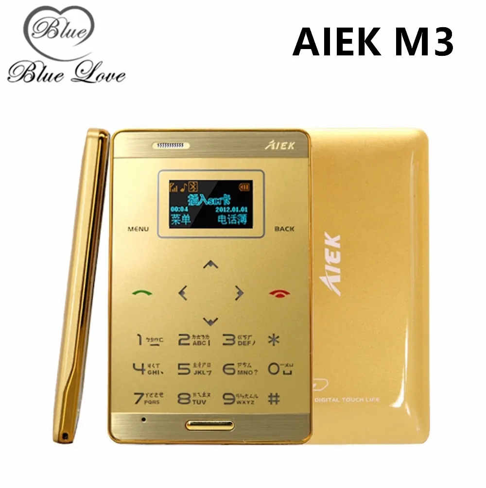 Оригинал AIEK М3 Карты Сотовый Телефон Ультра Тонкий Карманный Мини Low Radiation M3