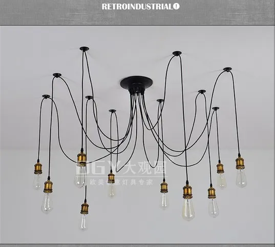 E27 head retro golden chandelier restaurant Cafe Bar Tiannvsanhua chandelier chandelier creative personality long spider
E27 head retro golden chandelier restaurant Cafe Bar Tiannvsanhua chandelier chandelier creative personality long spider