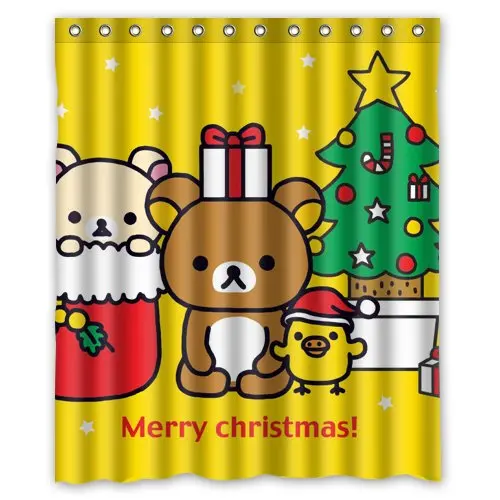 Rilakkuma Счастливого Рождества пользовательские занавески для душа 60 "x 72"|custom