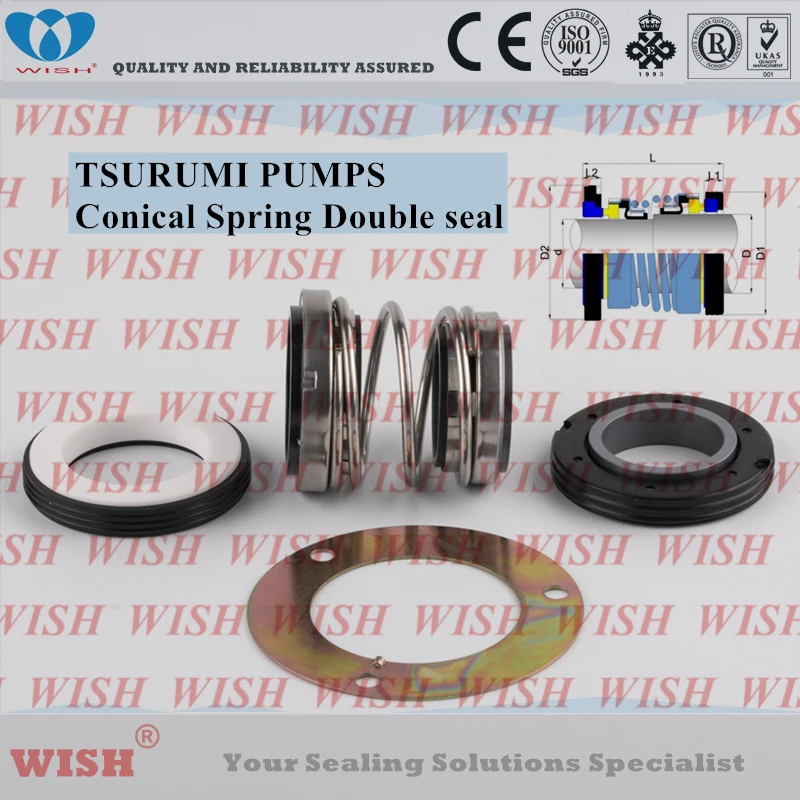 NO STOCK -TSURUMI PUMPS double mechanical seals replacement USSEAL VGM562 Conical spring double seal VULCANIZED SEAT
NO STOCK -TSURUMI PUMPS double mechanical seals replacement USSEAL VGM562 Conical spring double seal VULCANIZED SEAT