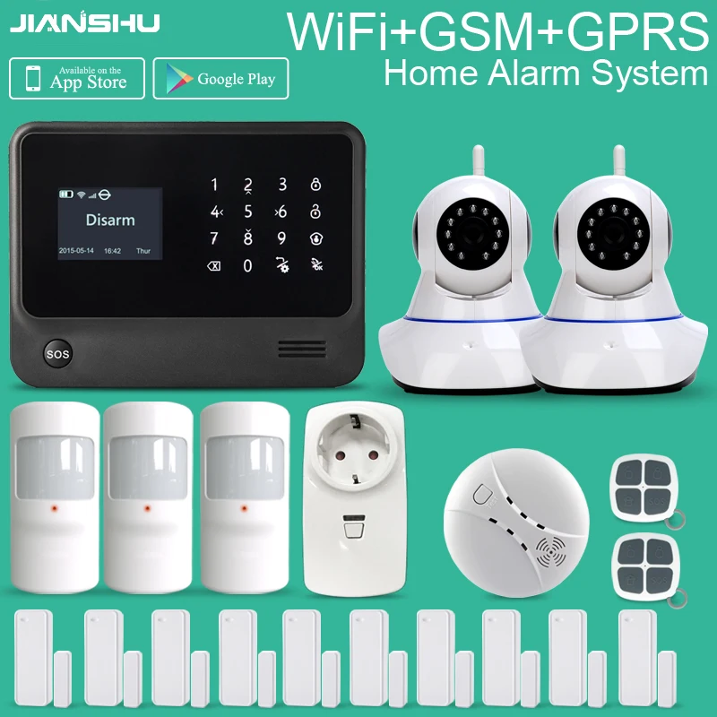 3G GSM Wifi система сигнализации работает с wifi ip-камерами Беспроводная умная розетка