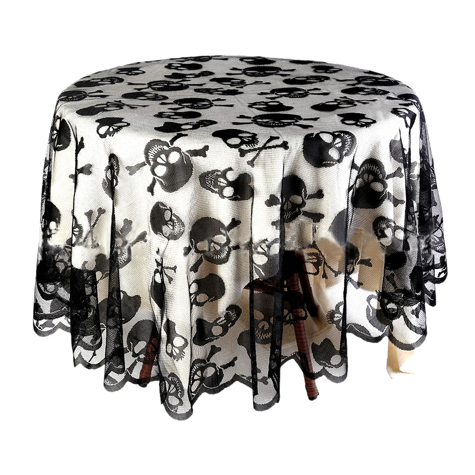 1PCs Halloween Table Decoration Black Lace Skeleton Skull Tablecloth Table Cover For Ghost Festival Party Home Supply Props
1PCs Halloween Table Decoration Black Lace Skeleton Skull Tablecloth Table Cover For Ghost Festival Party Home Supply Props