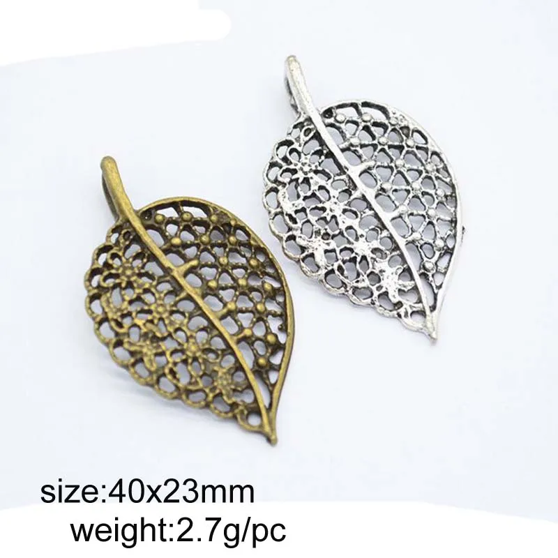 25pcs/lot Alloy Antique Silver/Antique Bronze 40x23mm Hollow Leaf Charm Pendant Fit Bracelet Necklace DIY Metal Jewelry Making
25pcs/lot Alloy Antique Silver/Antique Bronze 40x23mm Hollow Leaf Charm Pendant Fit Bracelet Necklace DIY Metal Jewelry Making