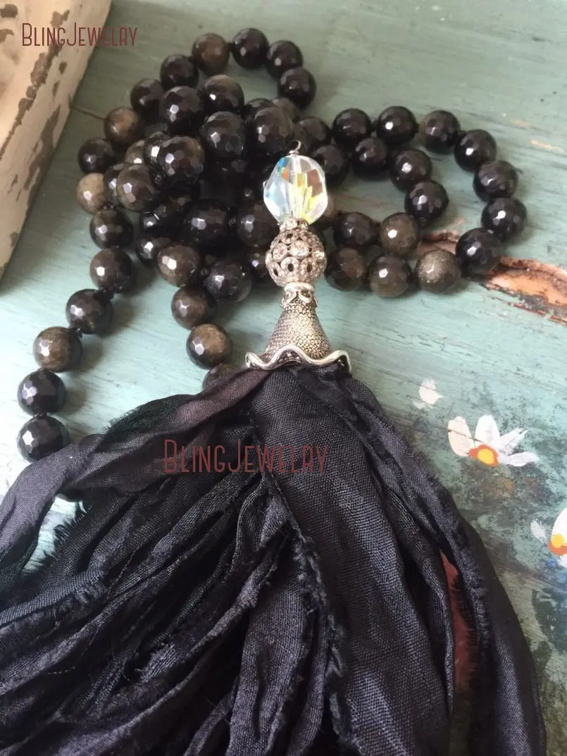 Black Sari Silk Tassel Necklace Healing Stone Obsidian Necklace Shabby Bohemia Urban Hippies Jewelry Unique Accessory NM15488
Black Sari Silk Tassel Necklace Healing Stone Obsidian Necklace Shabby Bohemia Urban Hippies Jewelry Unique Accessory NM15488
