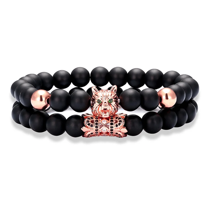 2 pieces / set Vintage Wolf Head Bracelet Deluxe CZ Animal Head Men's Bracelet Natural Stone Yoga Beaded Bracelet Jewelry
2 pieces / set Vintage Wolf Head Bracelet Deluxe CZ Animal Head Men's Bracelet Natural Stone Yoga Beaded Bracelet Jewelry