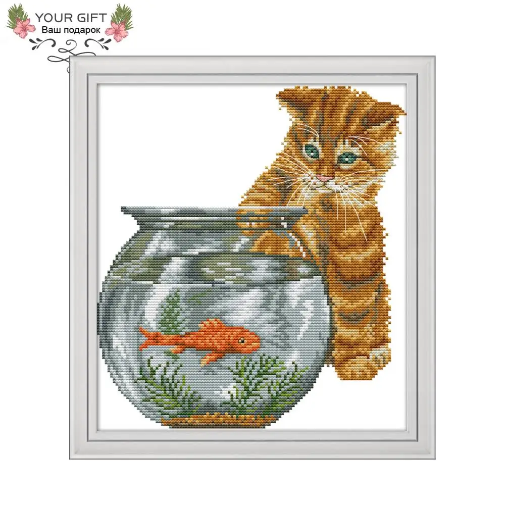 Joy Sunday Cat and Fish Cross Stitch DA262 14CT 11CT Counted and Stamped Home Decor Cat and Fish Joy Sunday Kit Cross Cat
Joy Sunday Cat and Fish Cross Stitch DA262 14CT 11CT Counted and Stamped Home Decor Cat and Fish Joy Sunday Kit Cross Cat