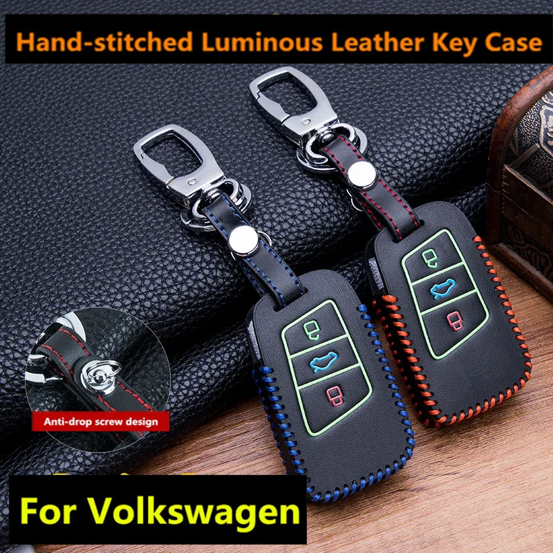 Светящаяся кожа автомобиль кнопочный пульт чехол для Volkswagen VW Tiguan MK2 2017 2018 2016 Magotan