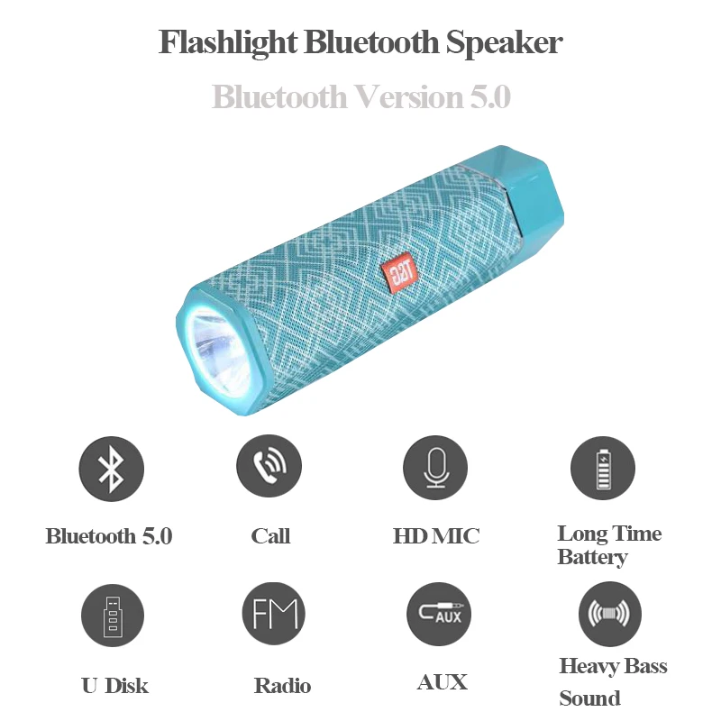 Портативный Bluetooth-динамик с фонариком, уличная колонка с сабвуфером, 10 Вт, с микрофоном, поддержка FM, TF, U-диска, музыкальный плеер
Портативный Bluetooth-динамик с фонариком, уличная колонка с сабвуфером, 10 Вт, с микрофоном, поддержка FM, TF, U-диска, музыкальный плеер