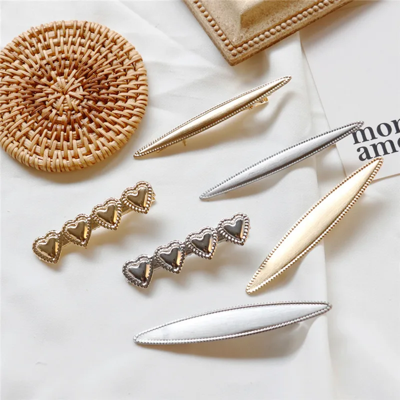 1PC Japan Women Fashion Hair Clips Girls Retro Metal Gold Silver Brushed Hairgrip Leaf Heart Shape Hairpin Hair Accessories
1PC Japan Women Fashion Hair Clips Girls Retro Metal Gold Silver Brushed Hairgrip Leaf Heart Shape Hairpin Hair Accessories