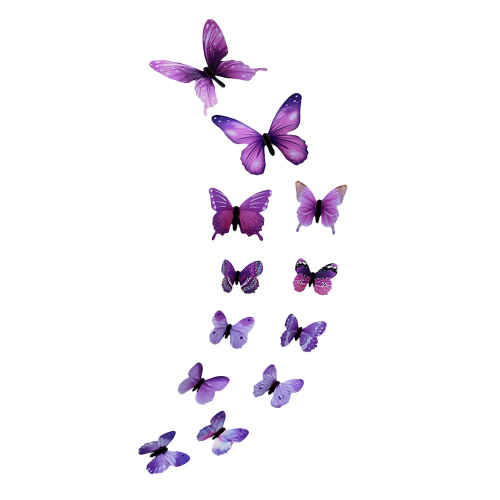 12pcs Butterfly Wall Stickers For Kids Room Art 3D Decor Luminous Muursticker On The | Дом и сад