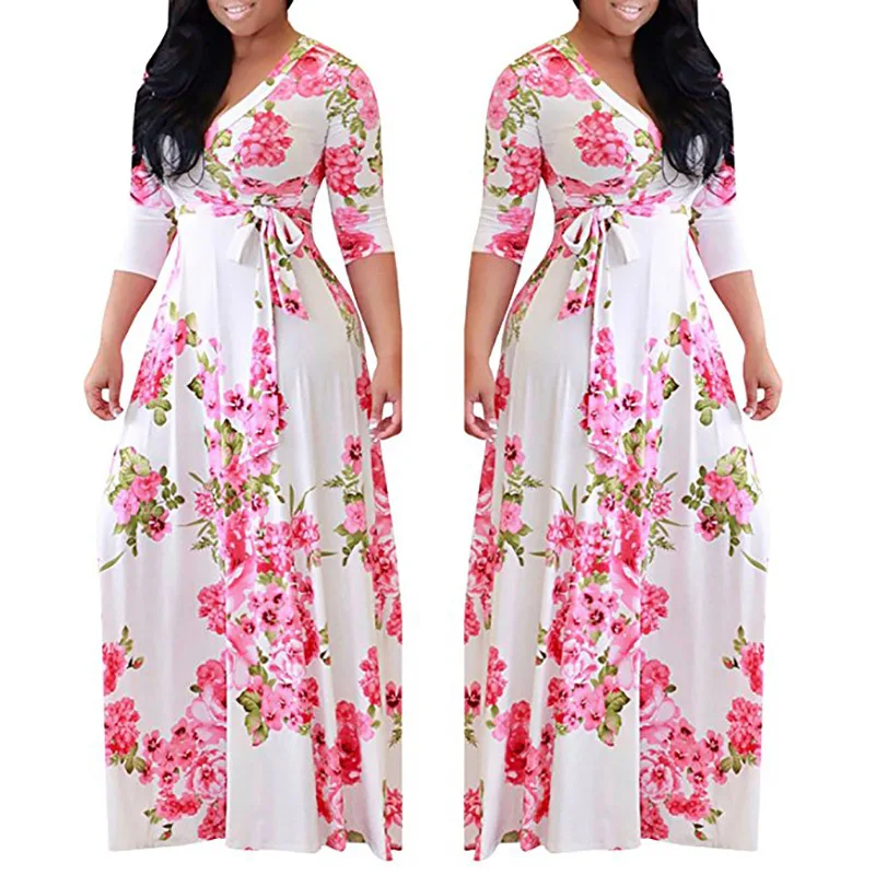 MC 2020 European and American Autumn Ladys Clothes Printed Dress New Large Size Dress Women's Long-sleeved V-neck Waist Dress
MC 2020 European and American Autumn Ladys Clothes Printed Dress New Large Size Dress Women's Long-sleeved V-neck Waist Dress