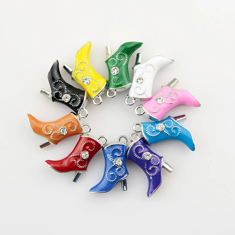 Hot Sale 10pcs/lot Colorful Alloy Boots Shape Beads 16x20mm Handmade Jewelry Pendant DIY Charms Findings European Style Beads
Hot Sale 10pcs/lot Colorful Alloy Boots Shape Beads 16x20mm Handmade Jewelry Pendant DIY Charms Findings European Style Beads