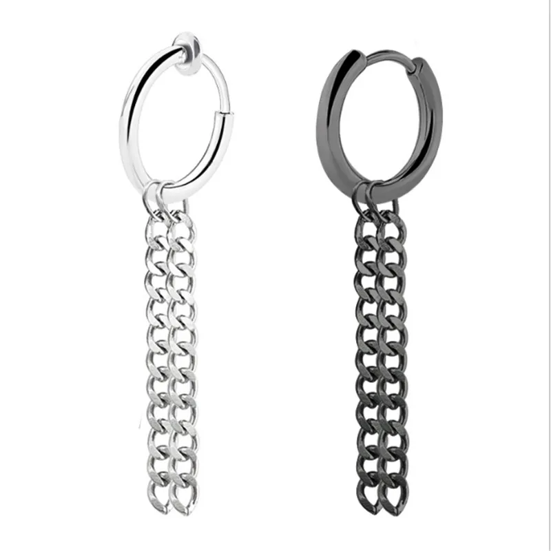 New Punk Black Color Tassel Stud Earring For Women Men Stainless Steel Simple Chain Ear Clip Fashion Jewelry wholesale
New Punk Black Color Tassel Stud Earring For Women Men Stainless Steel Simple Chain Ear Clip Fashion Jewelry wholesale