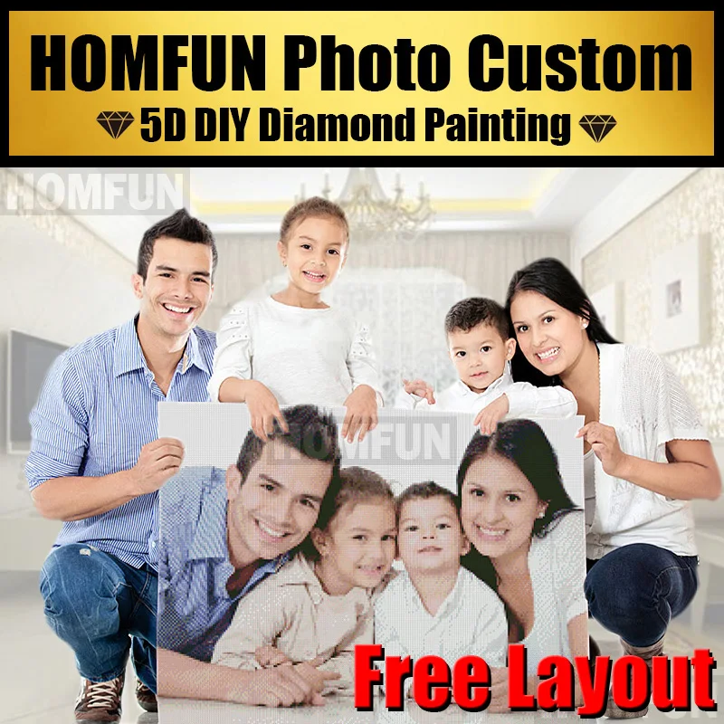 HOMFUN Photo custom!Private custom!DIY Diamond embroidery 5D diamond Painting Cross Stitch 3D Rhinestone 5D decoration gift
HOMFUN Photo custom!Private custom!DIY Diamond embroidery 5D diamond Painting Cross Stitch 3D Rhinestone 5D decoration gift