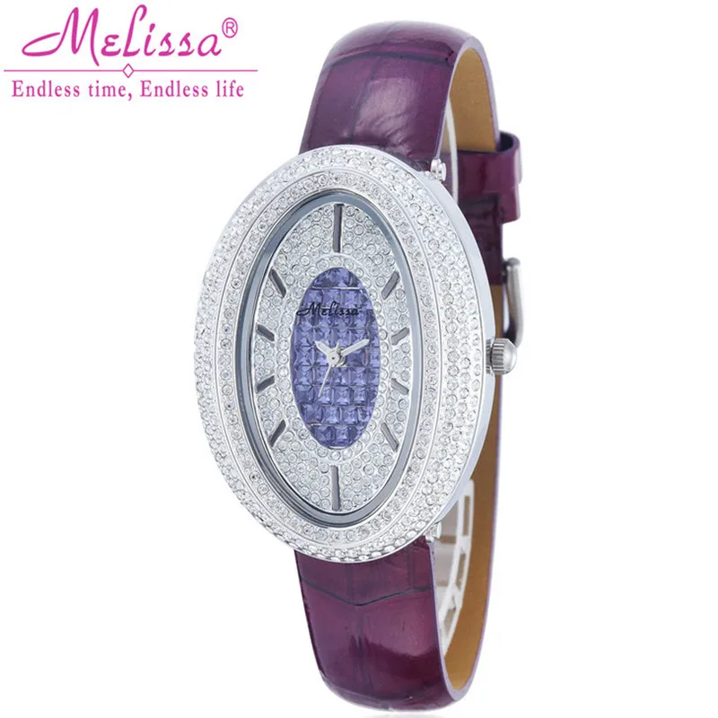 Melissa Brand Women Luxury Full Crystals Watches Fashion Vintage Oval Rhinestones Watch Leather Quartz Analog Wrist watch Femme
Melissa Brand Women Luxury Full Crystals Watches Fashion Vintage Oval Rhinestones Watch Leather Quartz Analog Wrist watch Femme