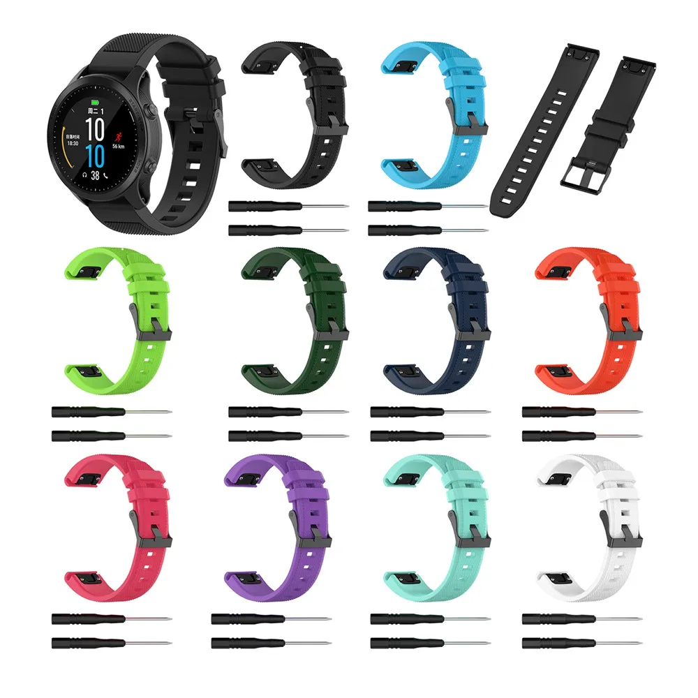 22 мм замена силиконовый текстура наручный ремешок для смарт-часов Garmin MARQ
