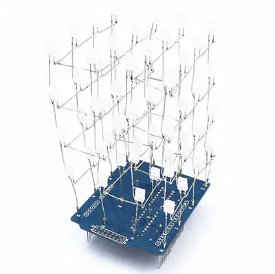 4X4X4 светильник Cube Kit щит светодиодный DIY набор синий куб | Электронные компоненты и