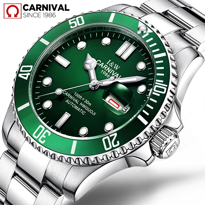 Carnival Automatic Submariner Watch Men Sport Diving Mens Mechanical Watches Top Brand Luxury Military Wristwatch Male Clock
Carnival Automatic Submariner Watch Men Sport Diving Mens Mechanical Watches Top Brand Luxury Military Wristwatch Male Clock