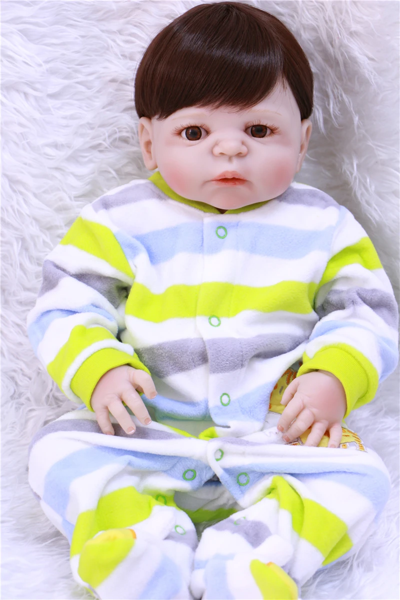 Full silicone vinyl reborn baby doll toys,22" 55cm bebe real boy girl reborn bonecas children doll gift brinquedos
Full silicone vinyl reborn baby doll toys,22" 55cm bebe real boy girl reborn bonecas children doll gift brinquedos