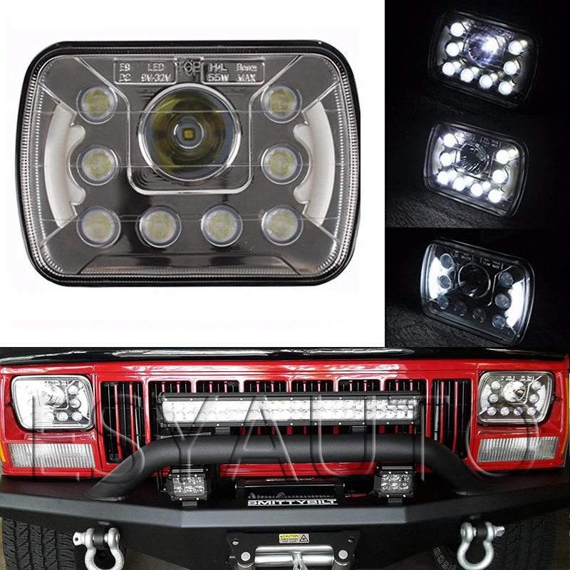 1 пара грузовик объектив проектора авто противотуманные фары лампа 12V led 7X6