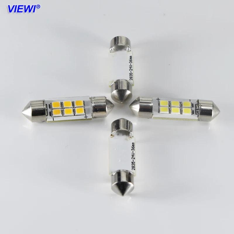 Viewi 4x led гирлянда 36 мм Dc 24 вольт огни C5W Canbus теплый белый автомобильный купол