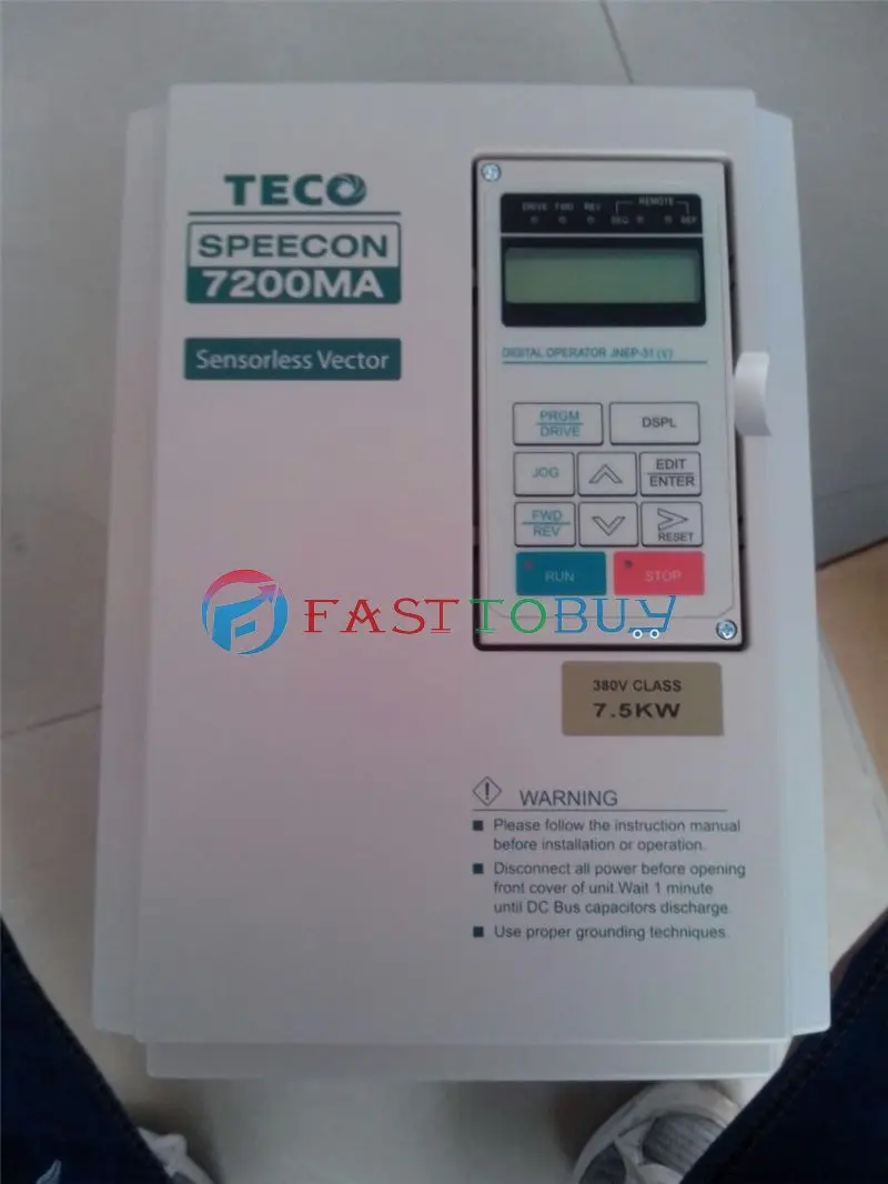 

NEW Inverter VFD Variable Frequency 7.5KW 10HP 380V 400Hz TECO 7200MA CNC Spindle Motor Speed control 1Year Warranty