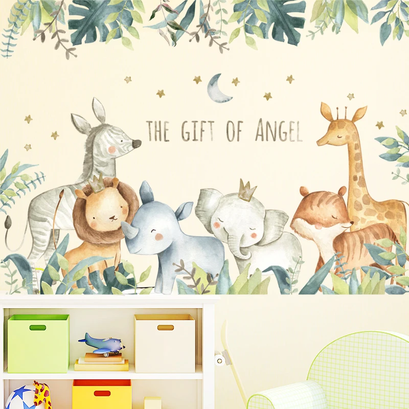 Animal Friends Giraffe Tiger Elephant Lion PVC Wall Sticker Kids Room Home Decor Poster Nursery Wall Decals Wallpaper
Animal Friends Giraffe Tiger Elephant Lion PVC Wall Sticker Kids Room Home Decor Poster Nursery Wall Decals Wallpaper