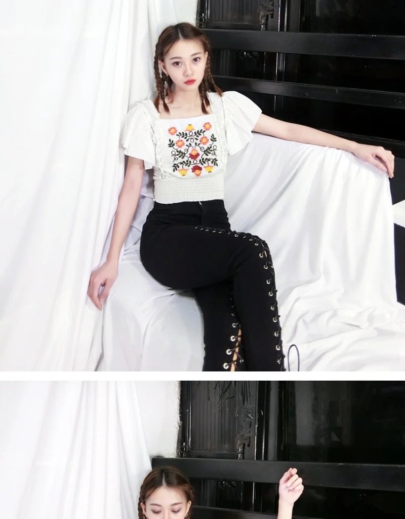 Jeans Pants Women High Waist Black Lace-UP Hollow Out Hole Slim Long Pants Casual Fashion Pencil Pants for Female
Jeans Pants Women High Waist Black Lace-UP Hollow Out Hole Slim Long Pants Casual Fashion Pencil Pants for Female