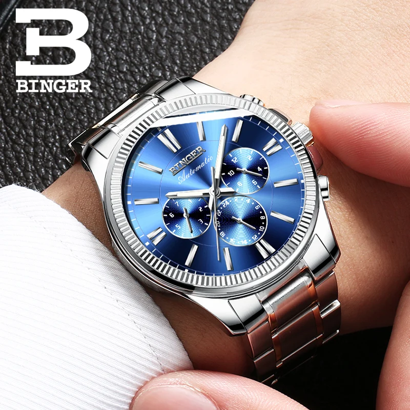 BINGER Watch Men Luxury Brand Automatic Mechanical Watch Sapphire Wristwatches Moon Phase relogio masculino Men Watches B1180-10
BINGER Watch Men Luxury Brand Automatic Mechanical Watch Sapphire Wristwatches Moon Phase relogio masculino Men Watches B1180-10