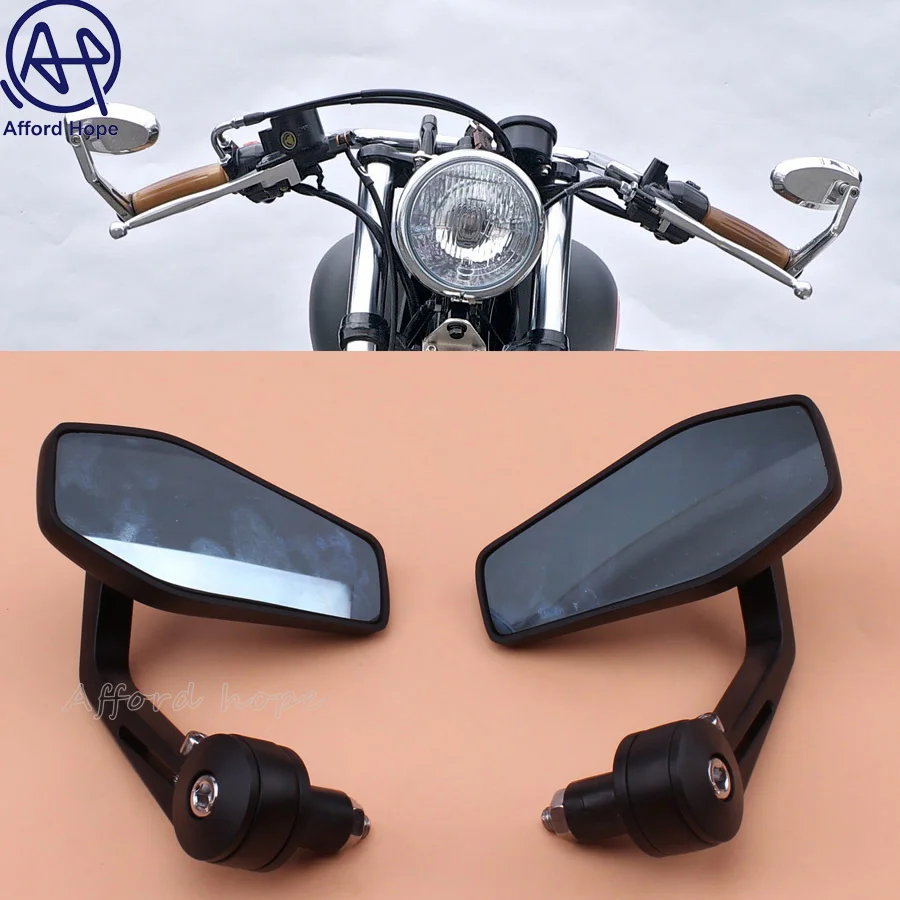 

Blue Lens Anti-Glare Black Aluminium Alloy 360 Angel Adjustable Handlebar End Rear View Side Mirrors 7/8" Universal For Honda