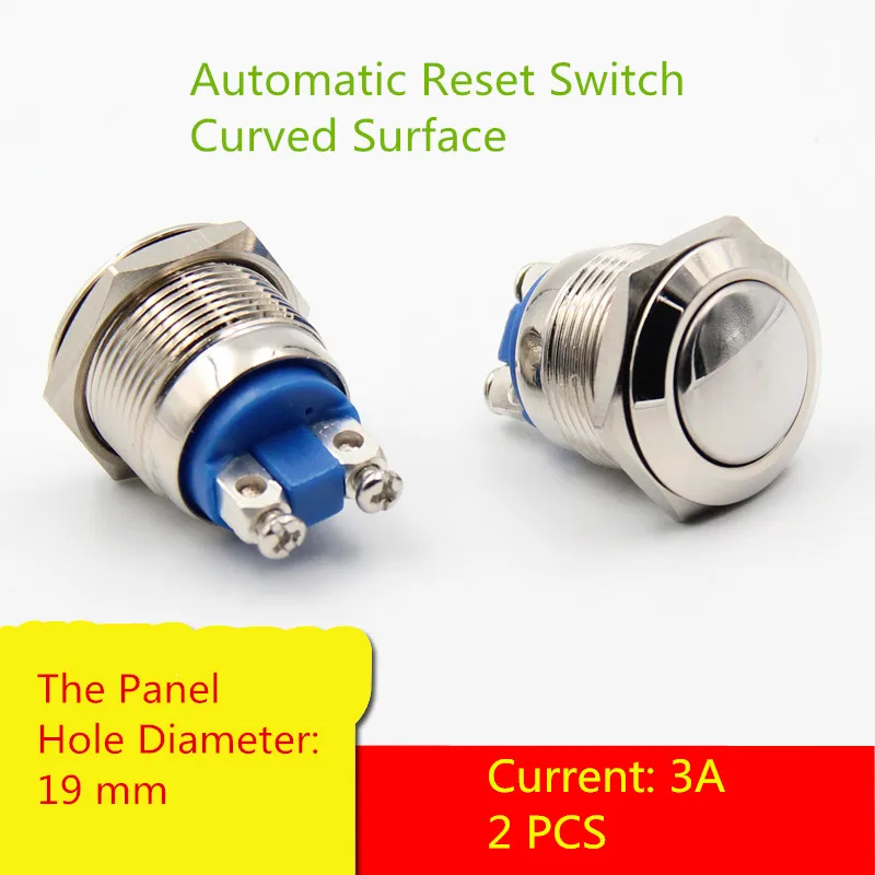 2PCS/LOT YT1011 The Metal Push Button Switch hole diameter19 mm Automatic reset switch Curved surface Current3A
2PCS/LOT YT1011 The Metal Push Button Switch hole diameter19 mm Automatic reset switch Curved surface Current3A