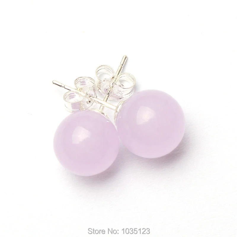 10mm Pretty Smooth Round Shape Natural Light Purple Color Stone Earrings 1 Pair w2805
10mm Pretty Smooth Round Shape Natural Light Purple Color Stone Earrings 1 Pair w2805