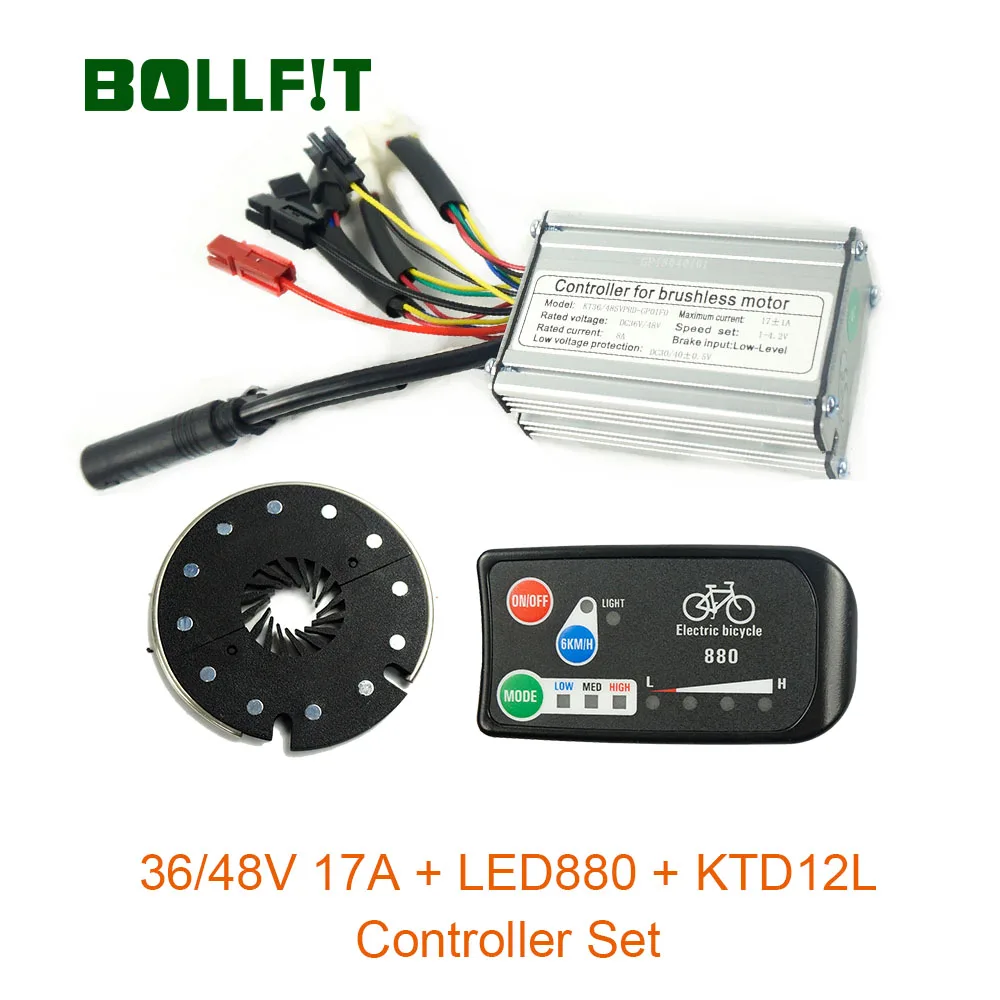Водонепроницаемый Контроллер 36V46V350W 17A LED880 цветной дисплей комплект PAS для преобразования электровелосипеда