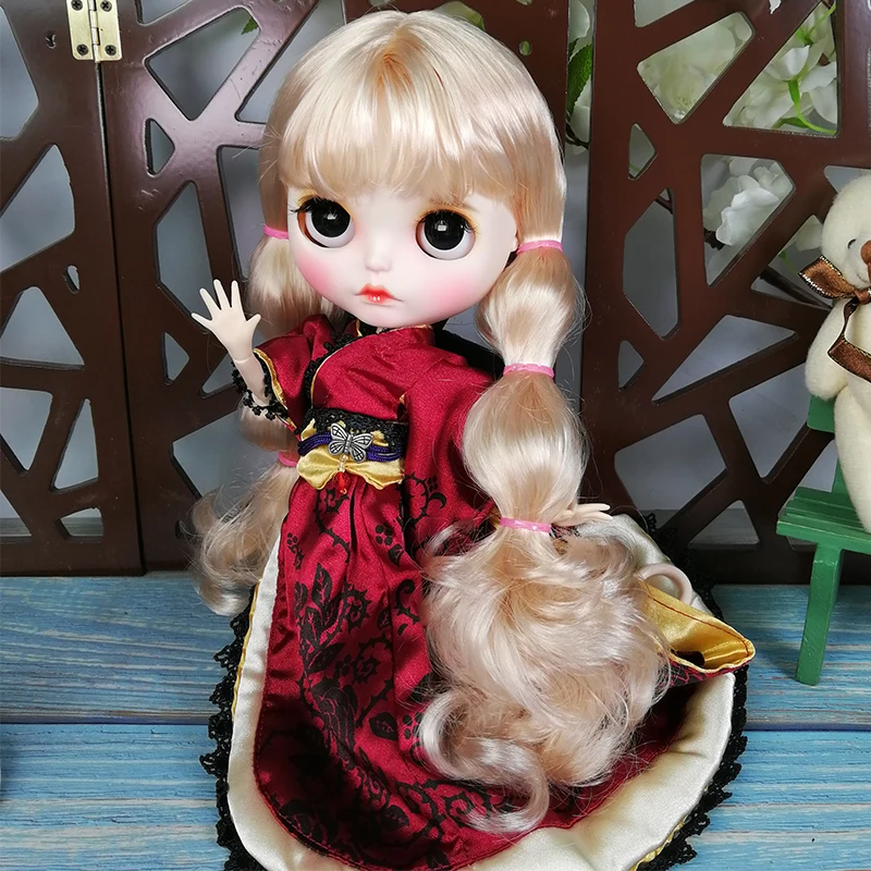 

ICY DBS Blyth Doll For Series No.BL339 Blonde hair color Carved lips Matte face Joint body 1/6 bjd ob24 anime girl