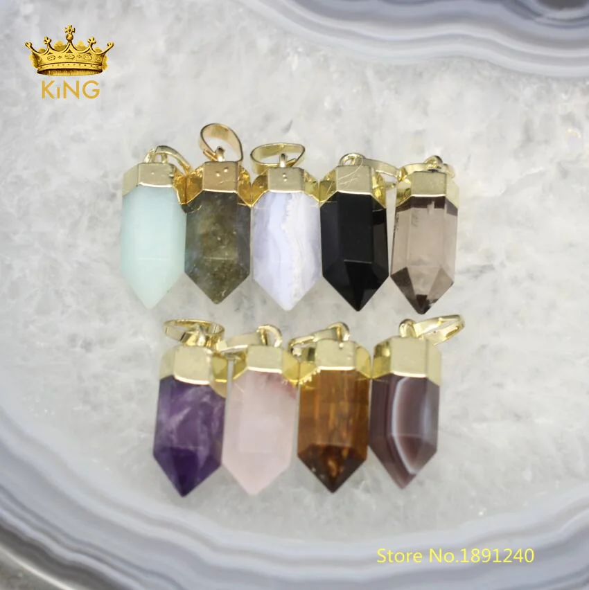 9 Stones choice,10pcs/lot 7x20mm Hexagon Pendants,Faceted Stick Points Pendants,Plated Gold Bails Copper Gems DIY Necklace DSS65
9 Stones choice,10pcs/lot 7x20mm Hexagon Pendants,Faceted Stick Points Pendants,Plated Gold Bails Copper Gems DIY Necklace DSS65