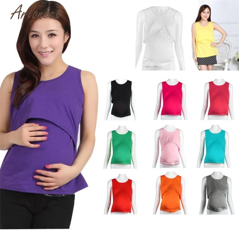 TELOTUNY Fashion Tanks 11 Colors Women Pregnant Maternity Casual Solid Clothes Tops Breastfeeding 2017 Hot drop shipped OB19 | Мать и